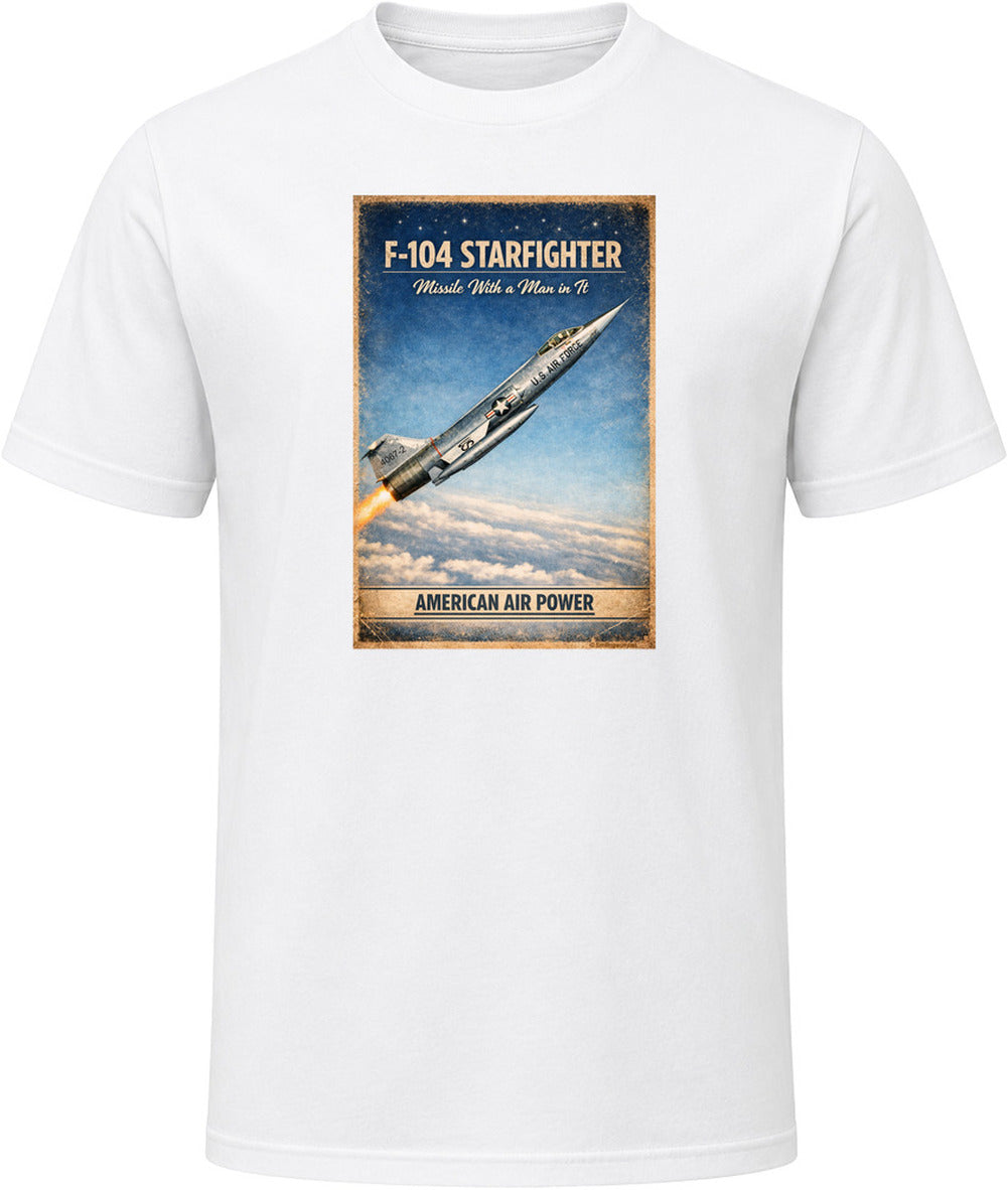F-104 Starfighter American Air Power vintage graphic T-shirt in white