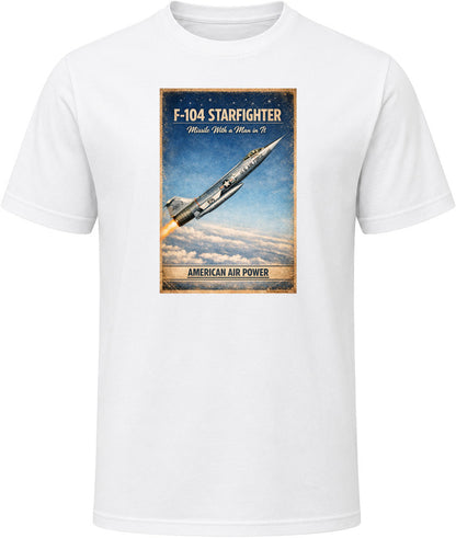 F-104 Starfighter American Air Power vintage graphic T-shirt in white