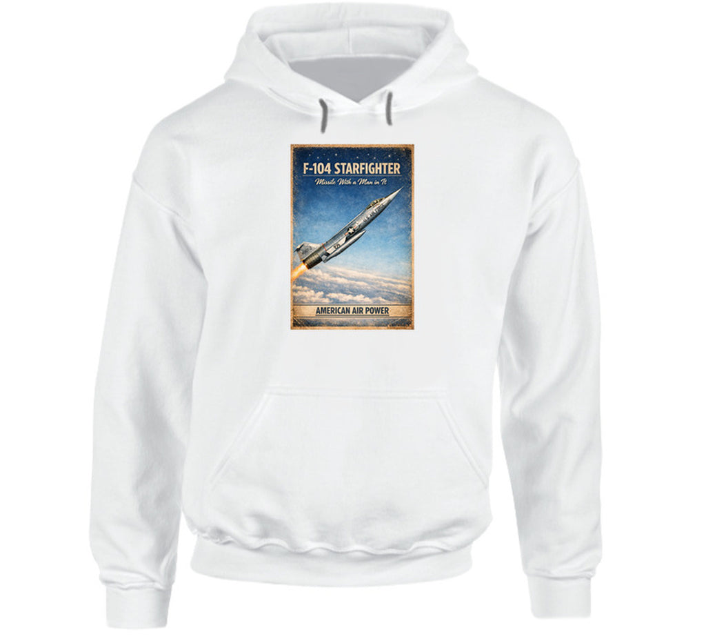 F-104 Starfighter American Air Power vintage aviation hoodie in white
