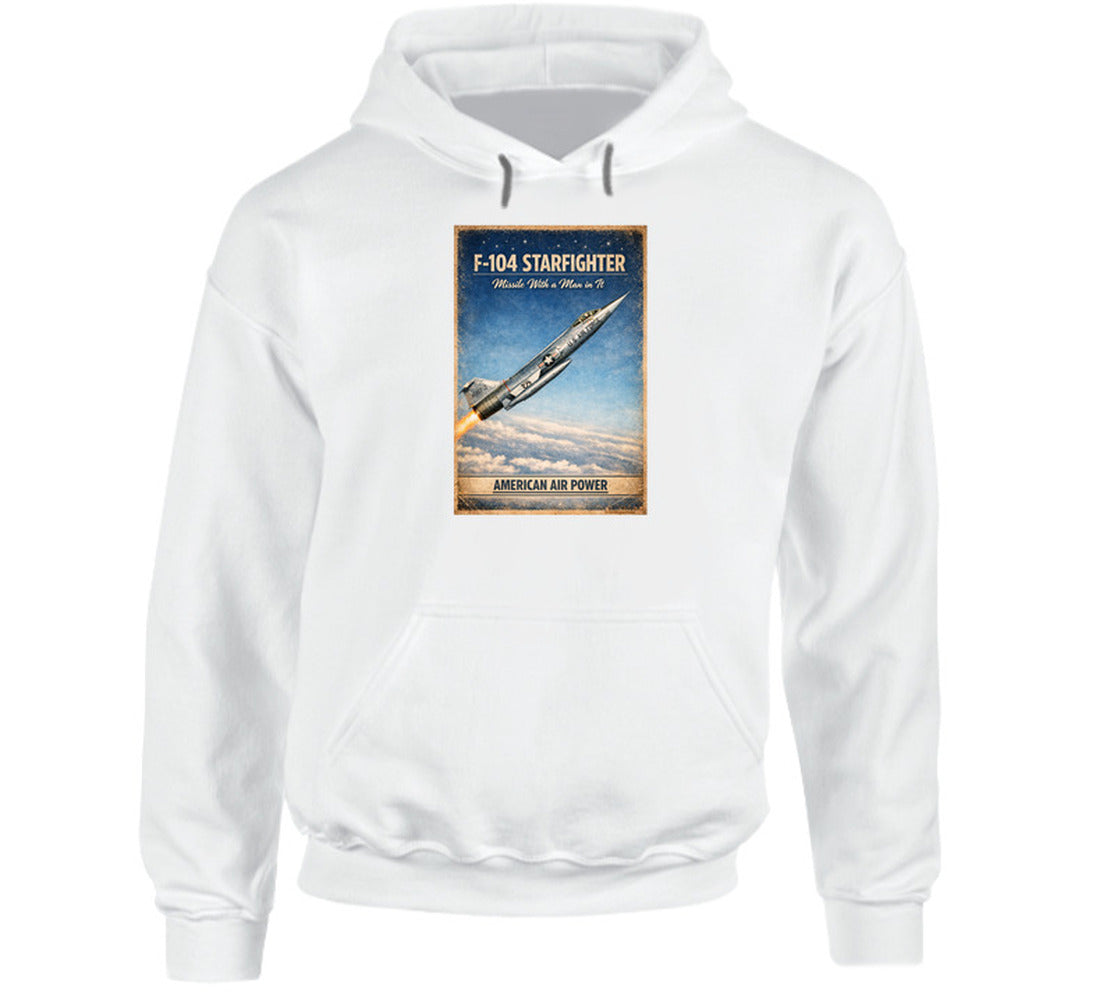 F-104 Starfighter American Air Power vintage aviation hoodie in white