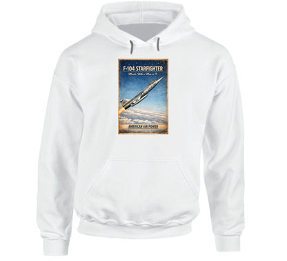 F-104 Starfighter American Air Power vintage aviation hoodie in white