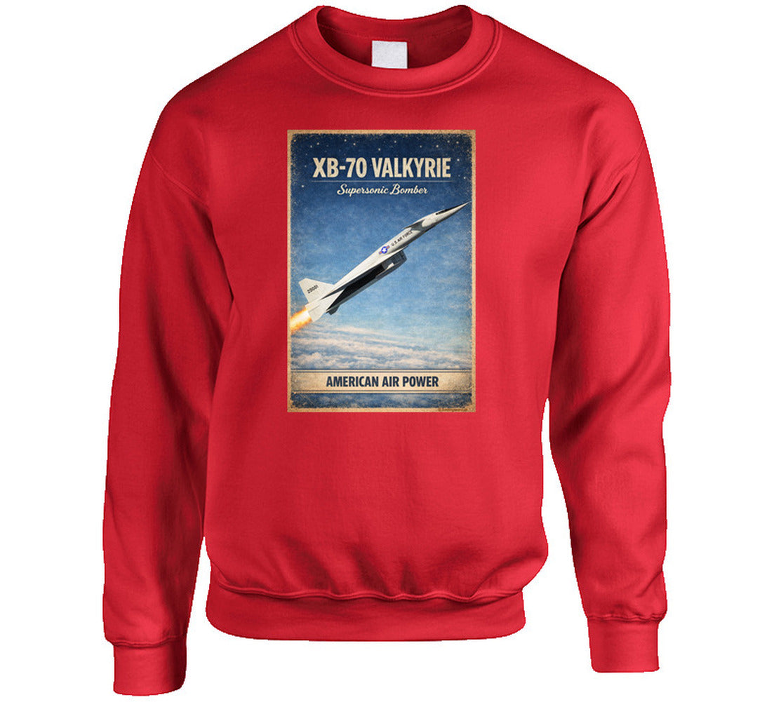XB-70 Valkyrie American Air Power vintage sweatshirt in red
