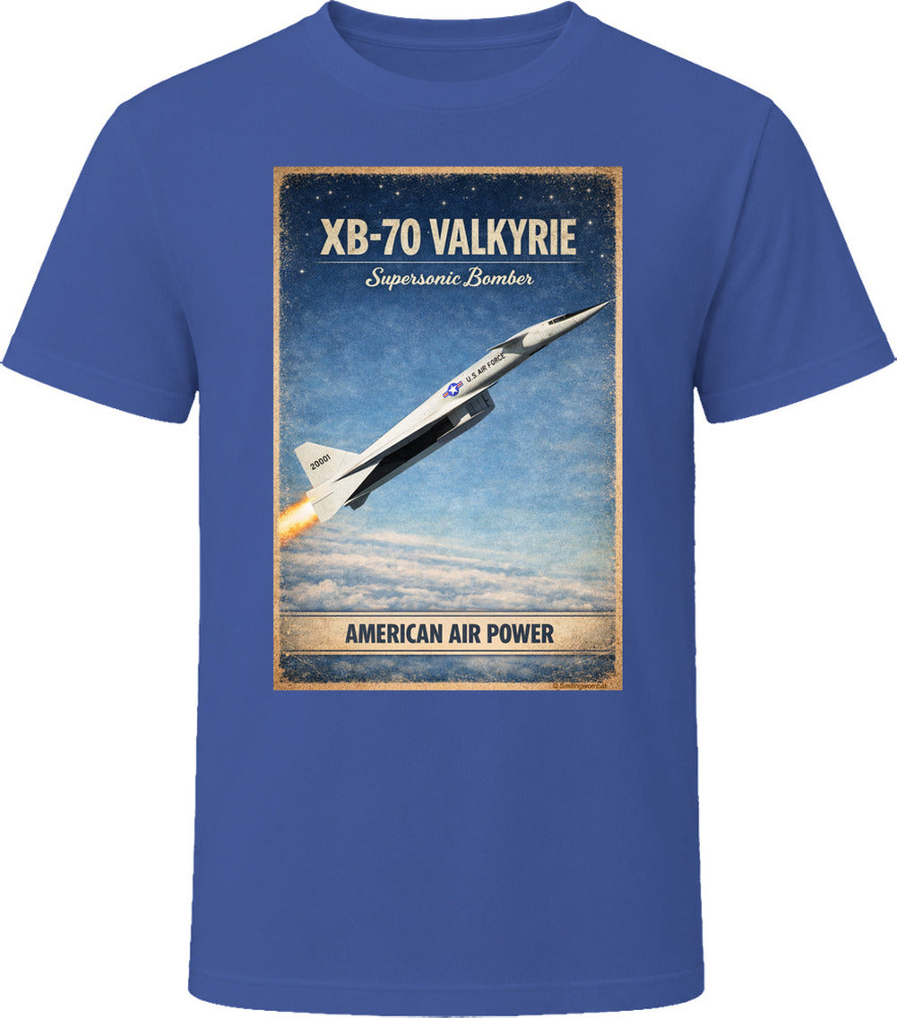 XB-70 Valkyrie American Air Power vintage aviation t-shirt in navy