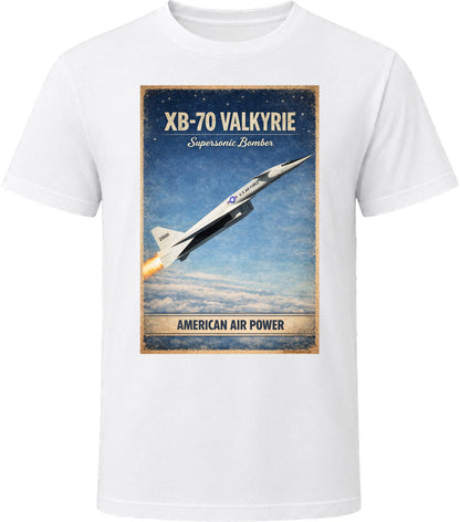 XB-70 Valkyrie American Air Power distressed vintage graphic t-shirt in white