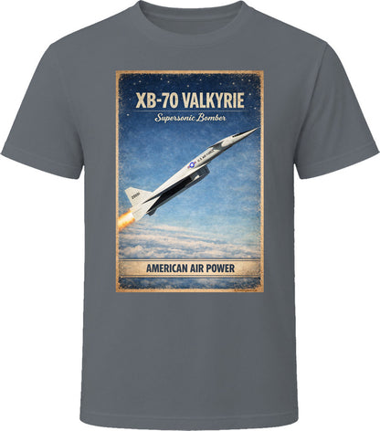 XB-70 Valkyrie retro USAF bomber graphic t-shirt in charcoal grey
