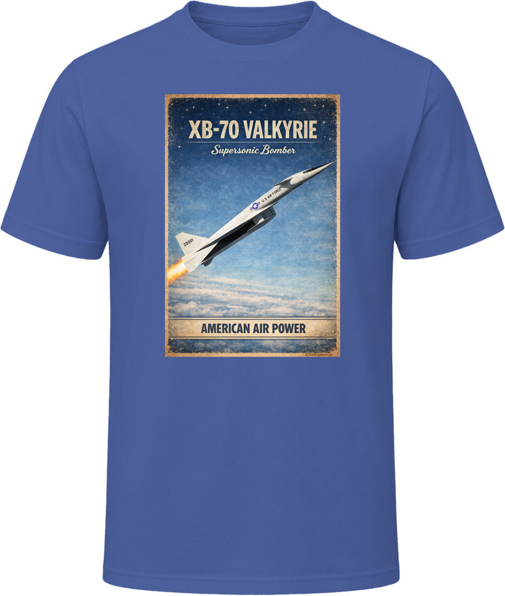XB-70 Valkyrie American Air Power vintage aviation t-shirt in navy