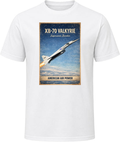 XB-70 Valkyrie American Air Power distressed vintage graphic t-shirt in white