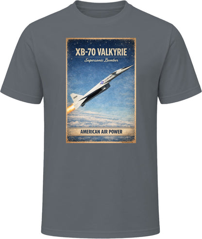 XB-70 Valkyrie retro USAF bomber graphic t-shirt in charcoal grey