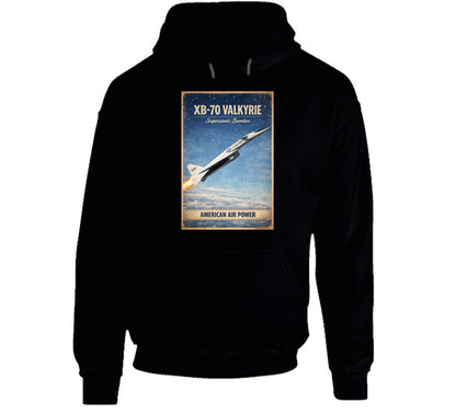 XB-70 Valkyrie supersonic bomber retro graphic hoodie in black