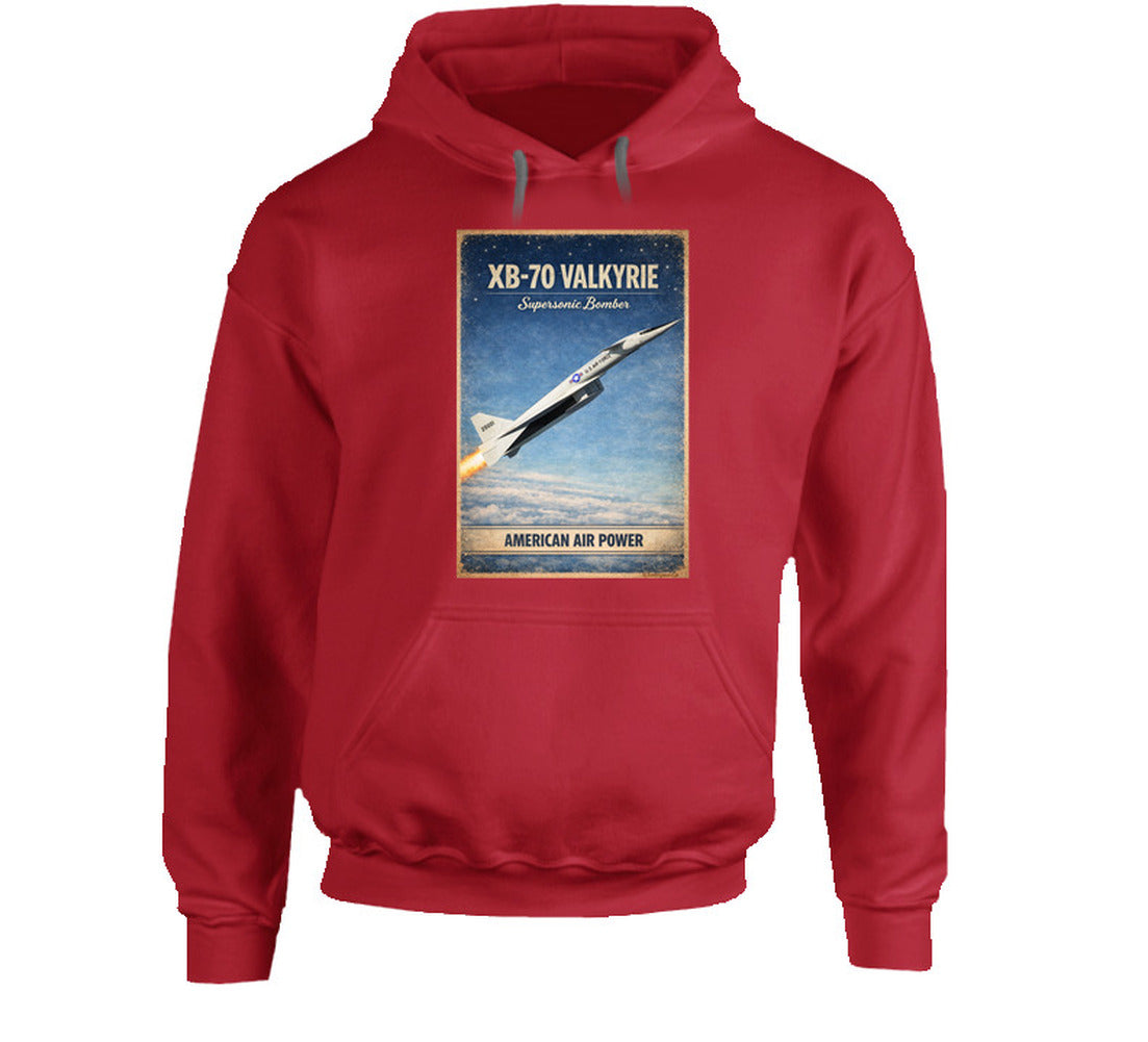 XB-70 Valkyrie American Air Power vintage hoodie in red