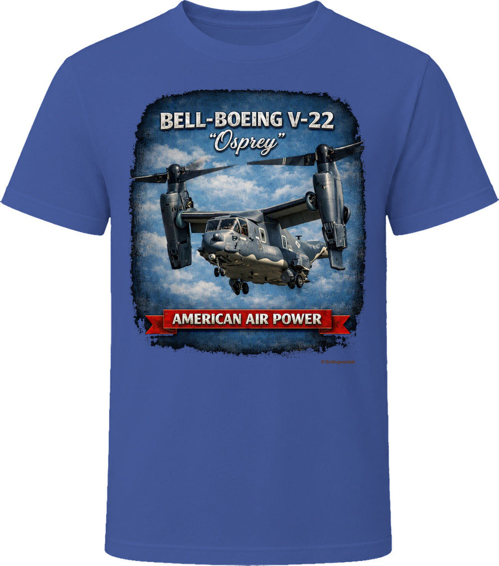 Bell-Boeing V-22 Osprey American Air Power military aviation t-shirt in navy