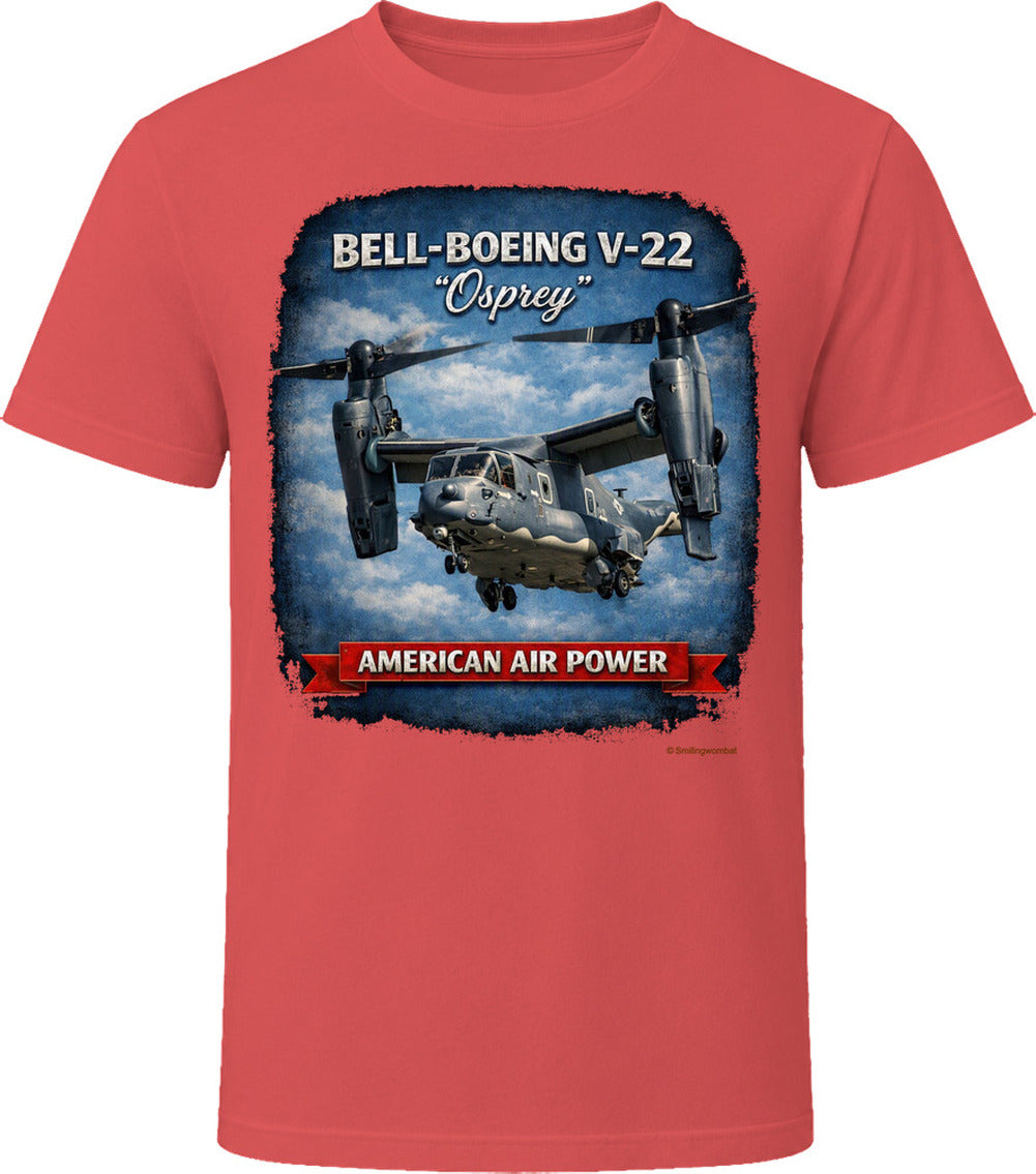 Bell-Boeing V-22 Osprey American Air Power patriotic t-shirt in red