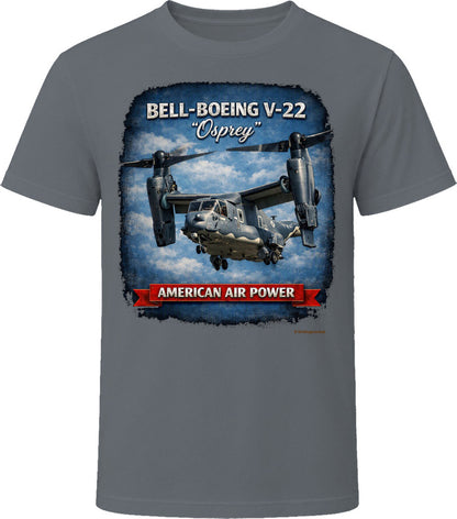 Bell-Boeing V-22 Osprey American Air Power t-shirt in charcoal grey