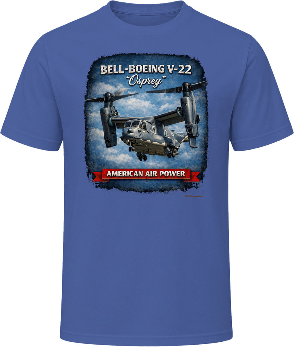Bell-Boeing V-22 Osprey American Air Power military aviation t-shirt in navy