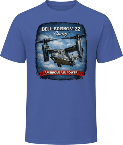Bell-Boeing V-22 Osprey American Air Power military aviation t-shirt in navy