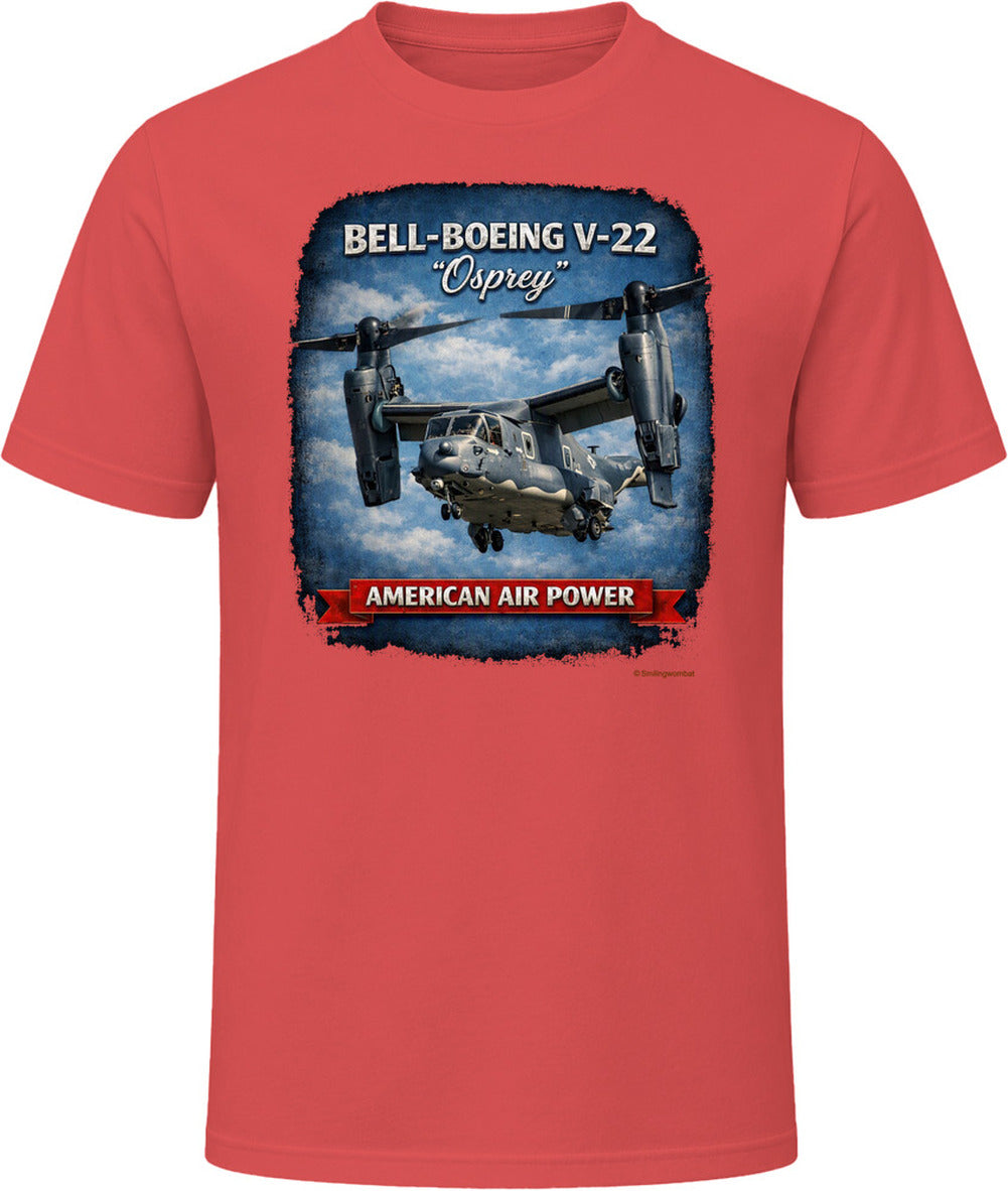 Bell-Boeing V-22 Osprey American Air Power patriotic t-shirt in red