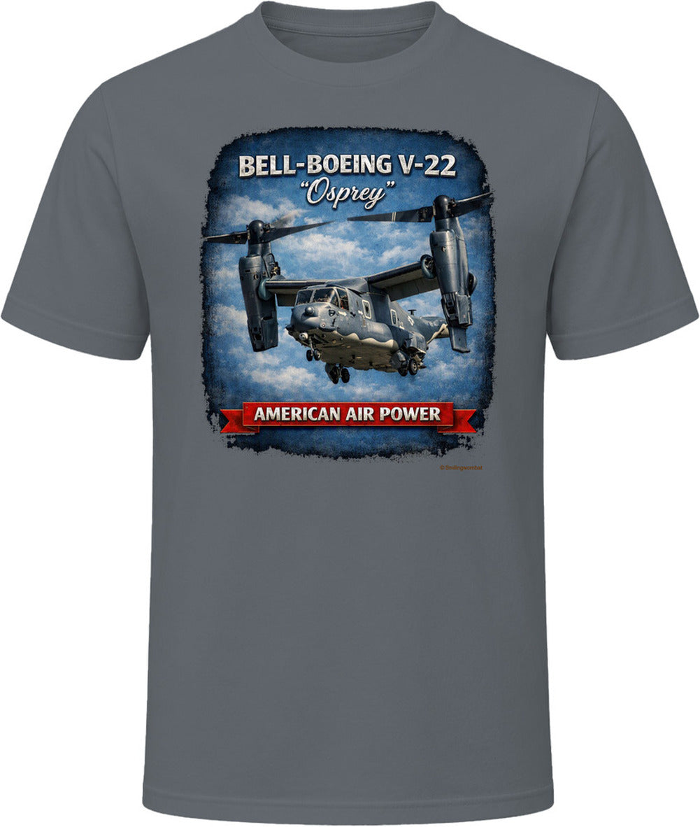 Bell-Boeing V-22 Osprey American Air Power t-shirt in charcoal grey