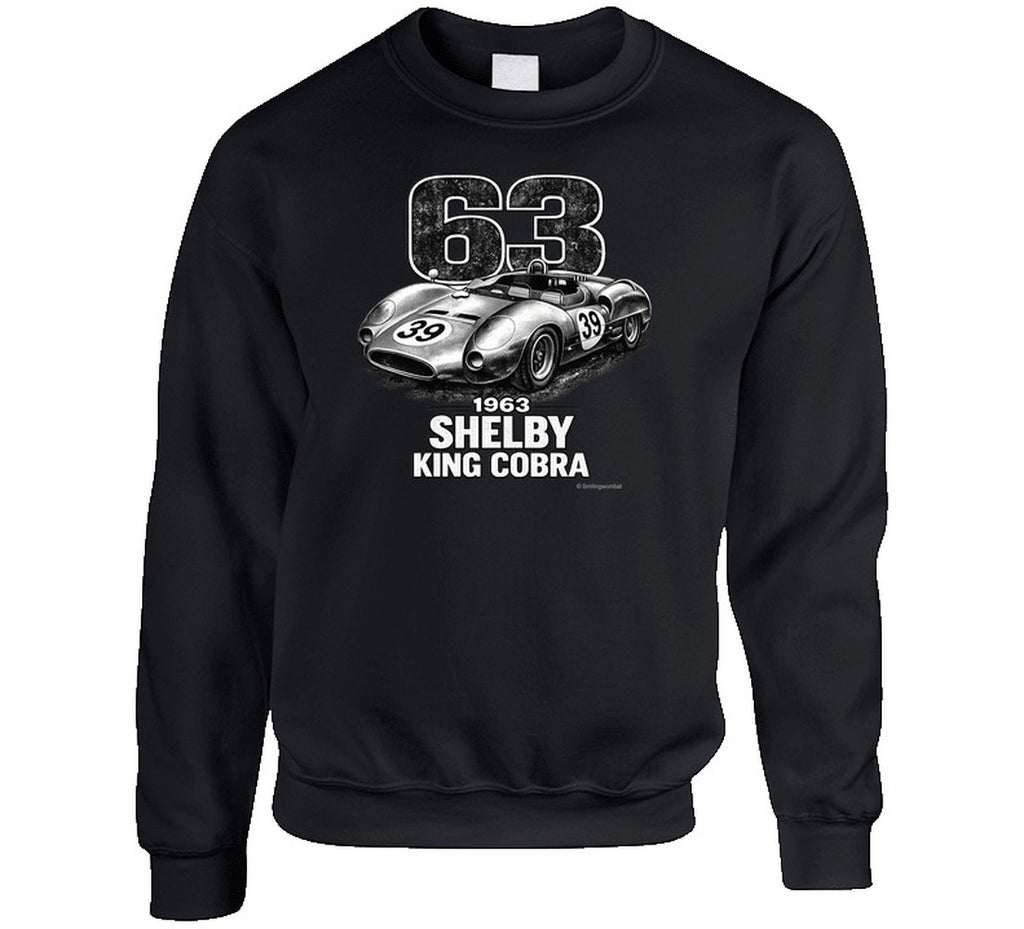 1963 Shelby King Cobra distressed race car sweatshirt in black