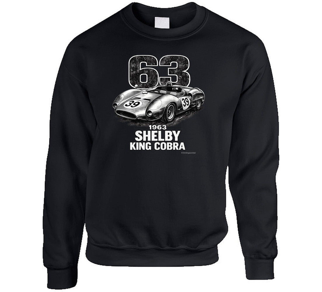 1963 Shelby King Cobra distressed race car sweatshirt in black