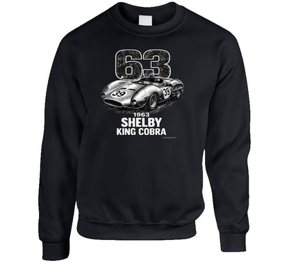 1963 Shelby King Cobra distressed race car sweatshirt in black