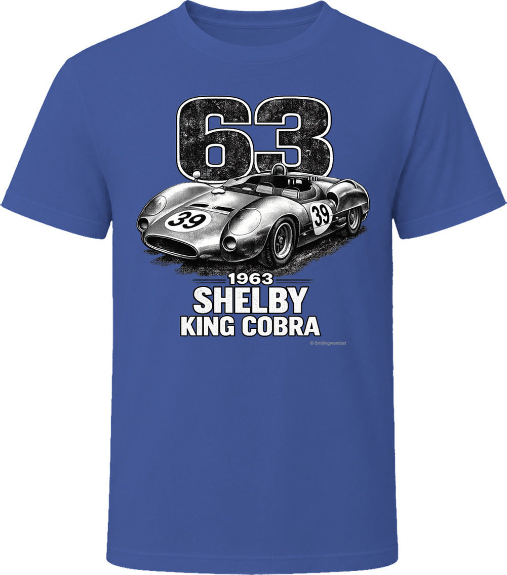 1963 Shelby King Cobra classic racing t-shirt in navy