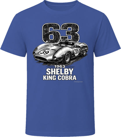 1963 Shelby King Cobra classic racing t-shirt in navy