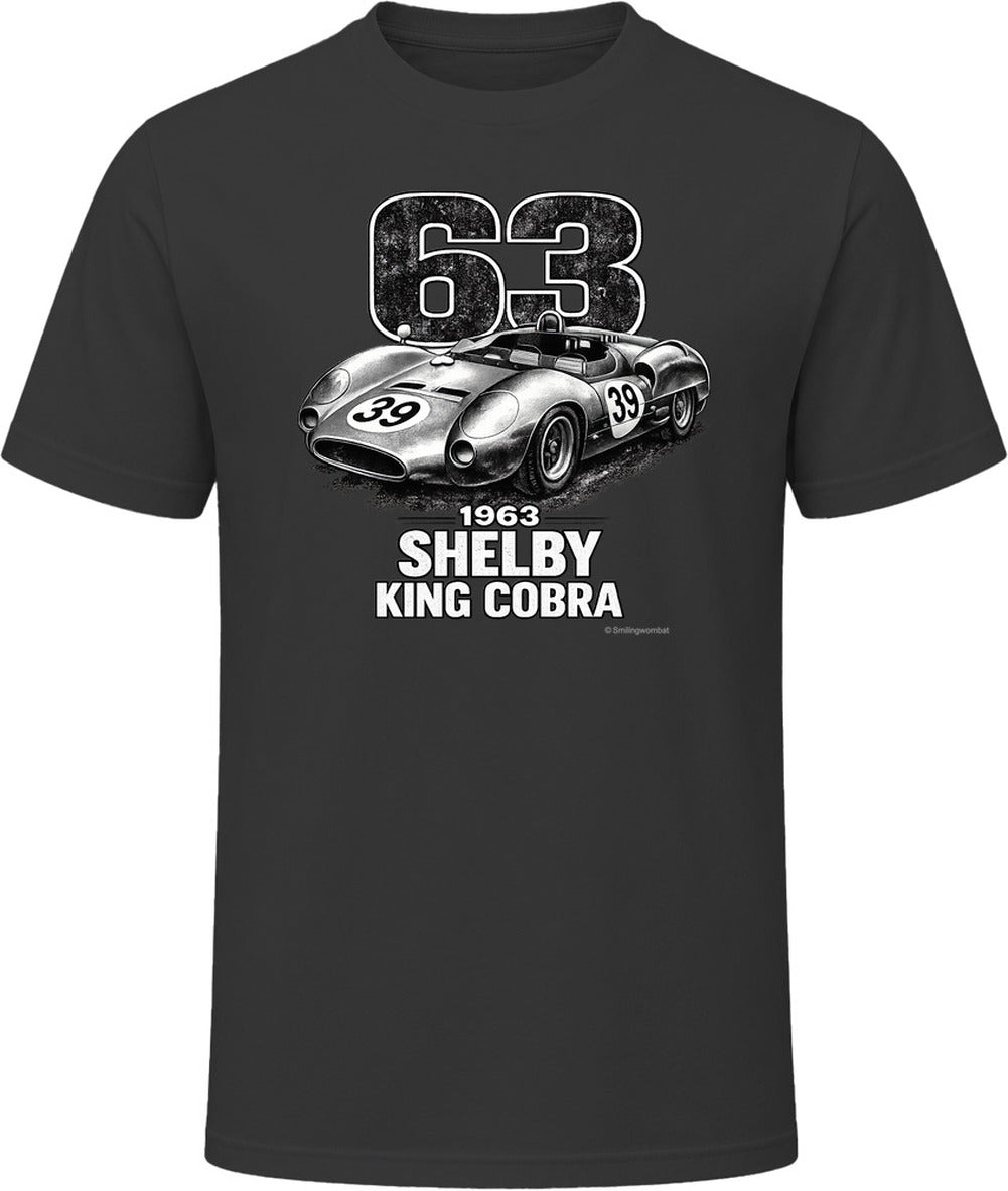 1963 Shelby King Cobra distressed race car graphic t-shirt in black