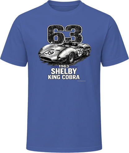 1963 Shelby King Cobra classic racing t-shirt in navy