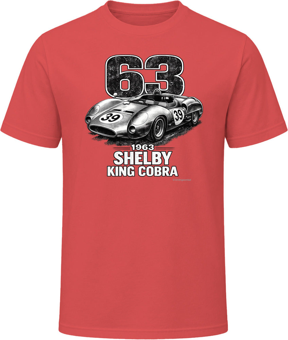 1963 Shelby King Cobra bold graphic t-shirt in red