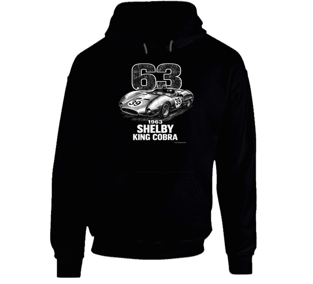 1963 Shelby King Cobra distressed race car hoodie in black