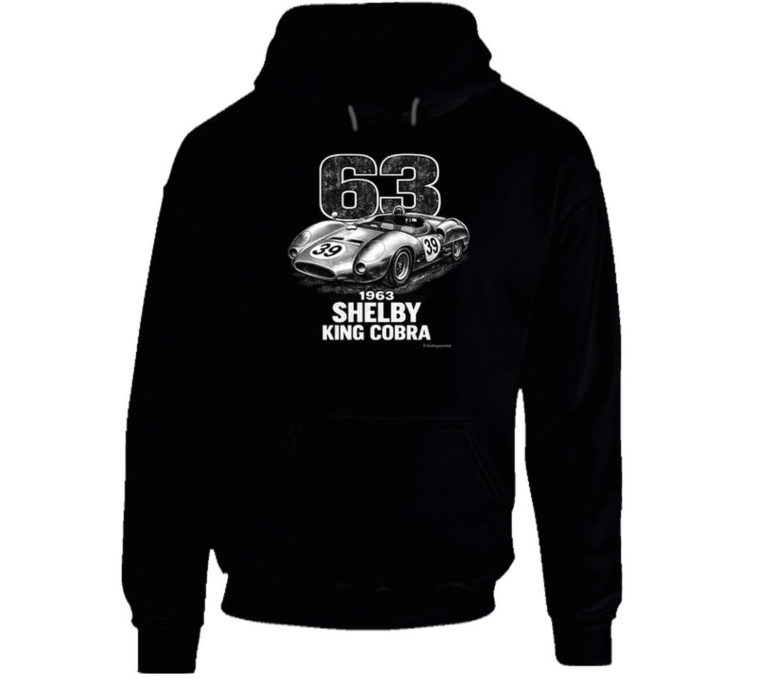 1963 Shelby King Cobra distressed race car hoodie in black