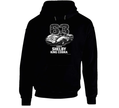 1963 Shelby King Cobra distressed race car hoodie in black