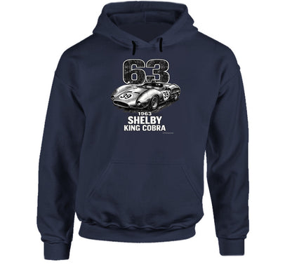 1963 Shelby King Cobra classic racing hoodie in navy