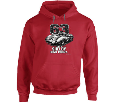 1963 Shelby King Cobra bold graphic hoodie in red