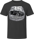 1935 Duesenberg SSJ vintage car graphic t-shirt in black with distressed retro design