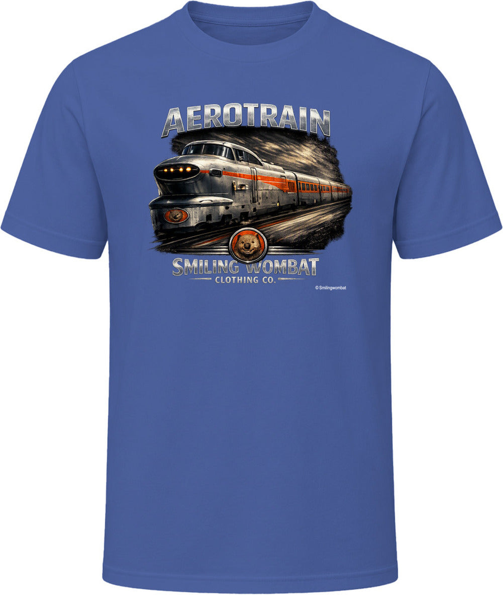 Aerotrain retro locomotive graphic t-shirt in navy – vintage railroad apparel