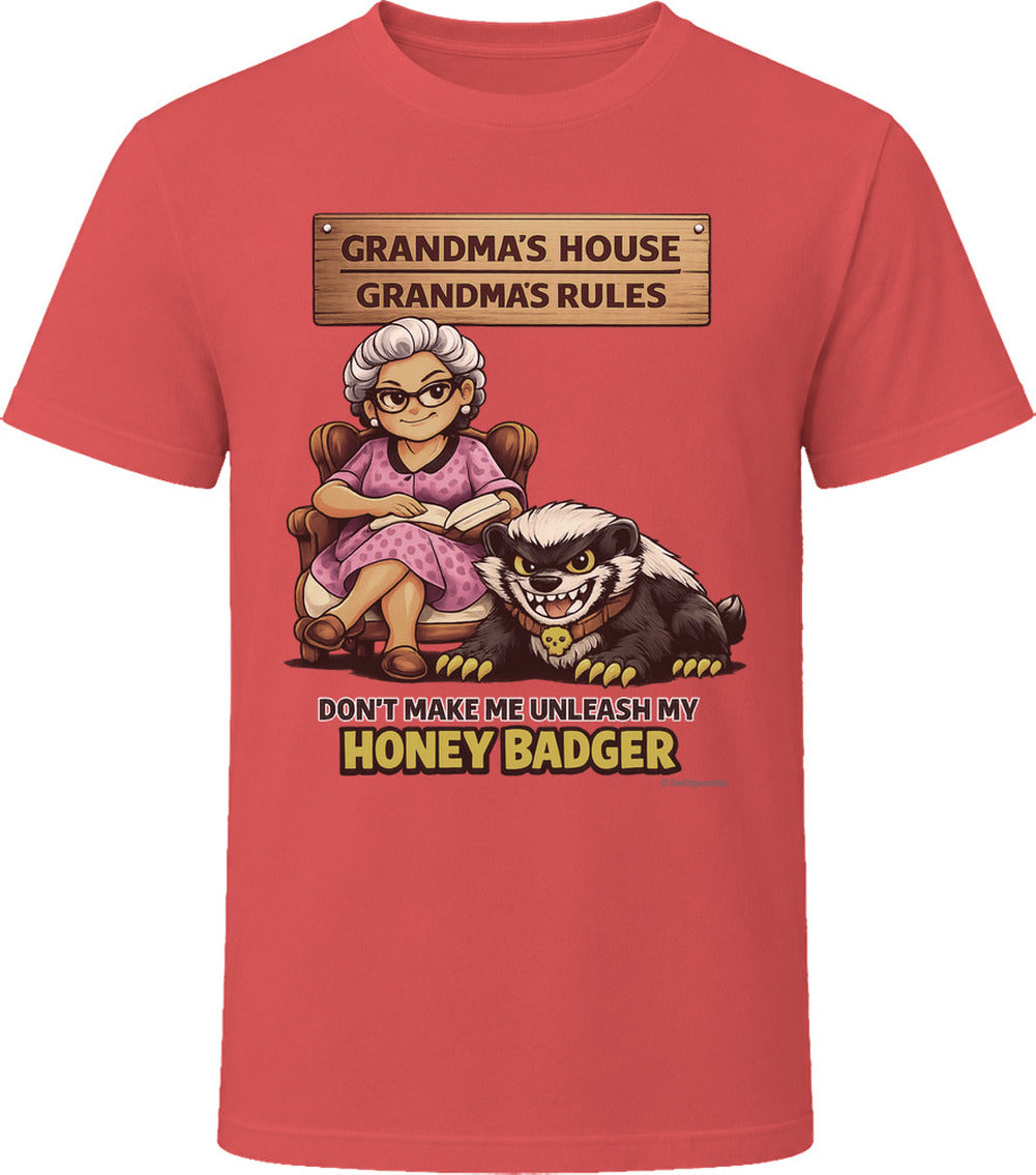 Feisty grandma with honey badger funny red t-shirt gift
