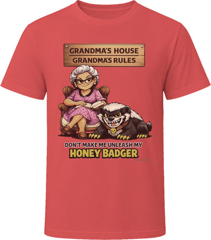 Feisty grandma with honey badger funny red t-shirt gift