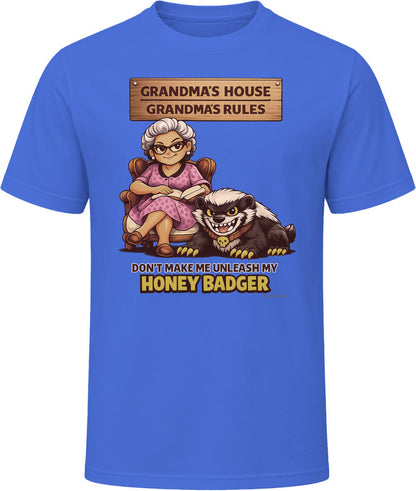 Don't Make Me Unleash My Honey Badger t-shirt royal blue