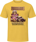 Grandma's House Grandma's Rules honey badger t-shirt in daisy yellow