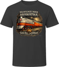 Milwaukee Road Hiawatha T-Shirt in Black — vintage locomotive graphic tee by Smiling Wombat Clothing Co.