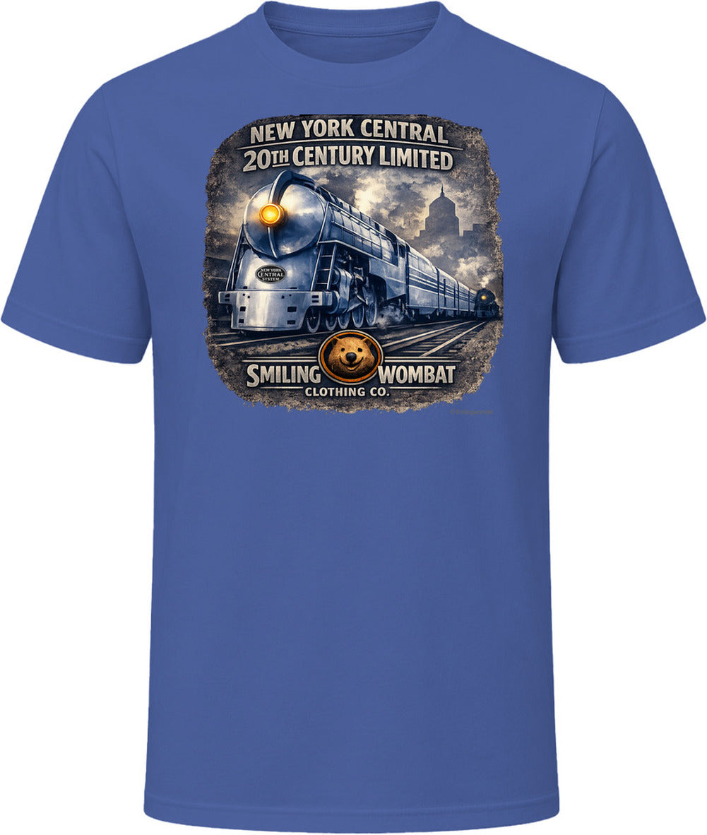 Smiling Wombat 20th Century Limited navy t-shirt vintage locomotive print