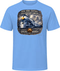 20th Century Limited light blue t-shirt vintage railroad art Smiling Wombat Clothing Co