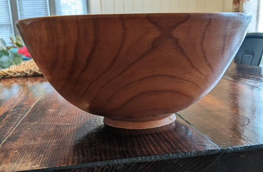 Ken's Creations Hand Crafted 9 inch x 4 Inch Black Cherry Bowl - Smiling Wombat