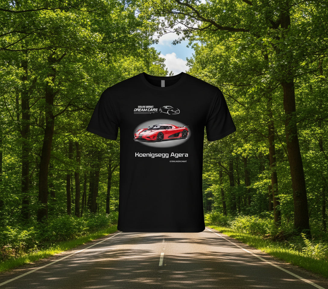 "Supercar apparel with Koenigsegg Agera RS illustration"