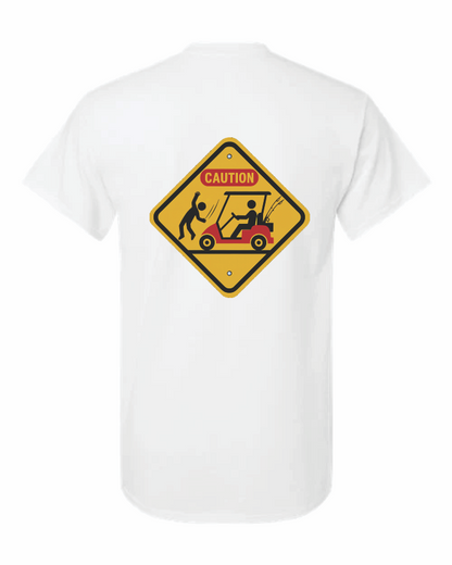  “Golf cart collision caution sign T-shirt”
Wombat