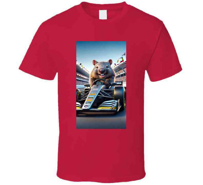 smiling wombat driving a race car T Shirt T-Shirt Smiling Wombat