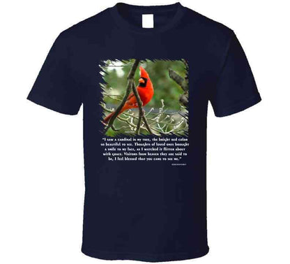 Red Cardinal Dark Shirts T Shirt T-Shirt Smiling Wombat