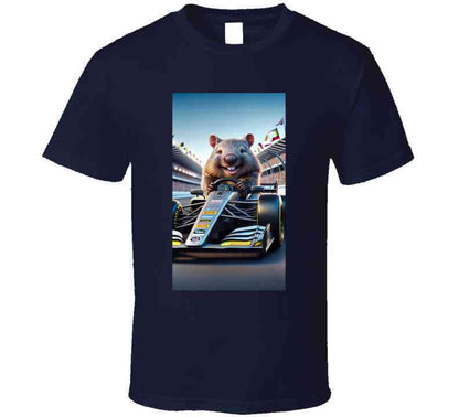 smiling wombat driving a race car T Shirt T-Shirt Smiling Wombat