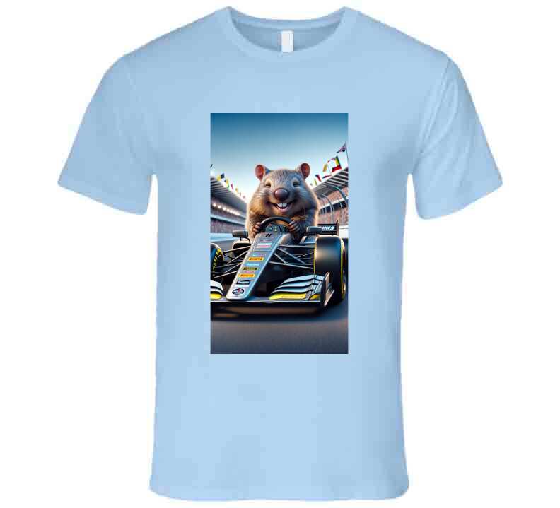 smiling wombat driving a race car T Shirt T-Shirt Smiling Wombat